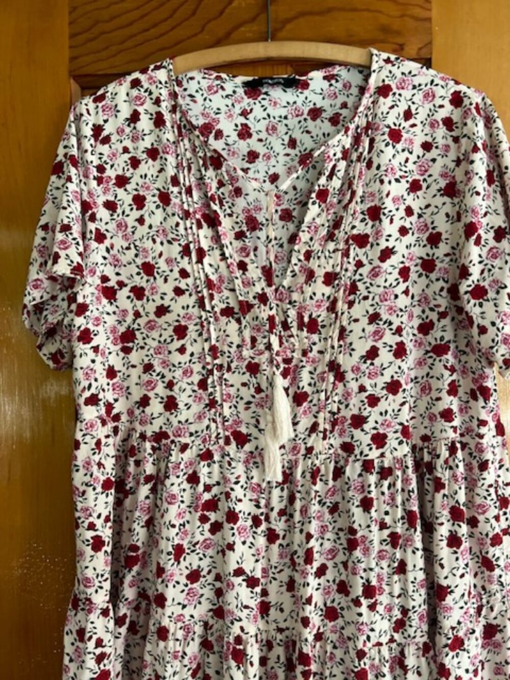 Dokotoo Summer Casual Boho Floral V Neck Short Sleeve Sundress Women's Large - Picture 7 of 13